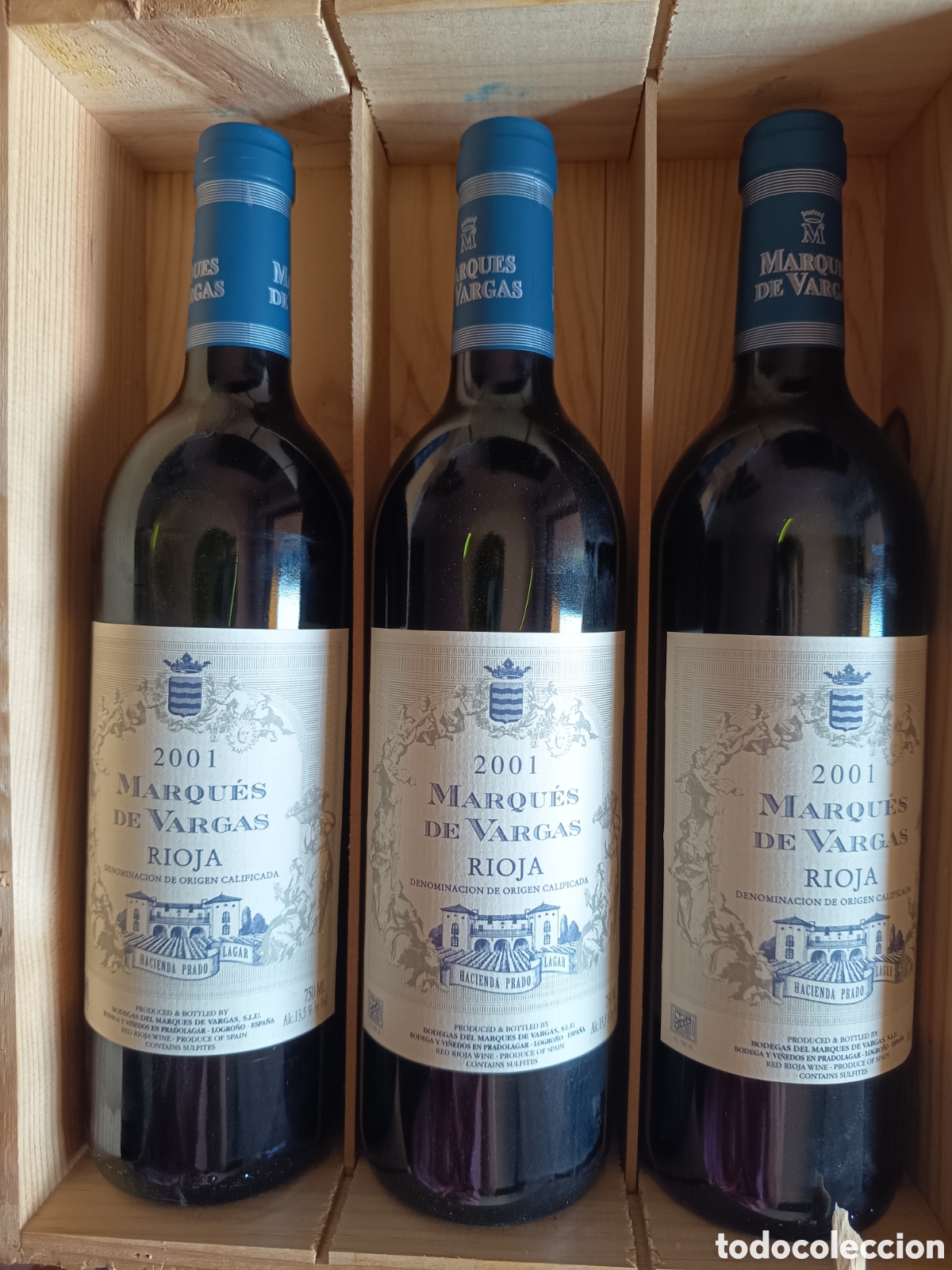 Coleccionismo de vinos y licores: Vino Rioja Marques de Vargas 2001