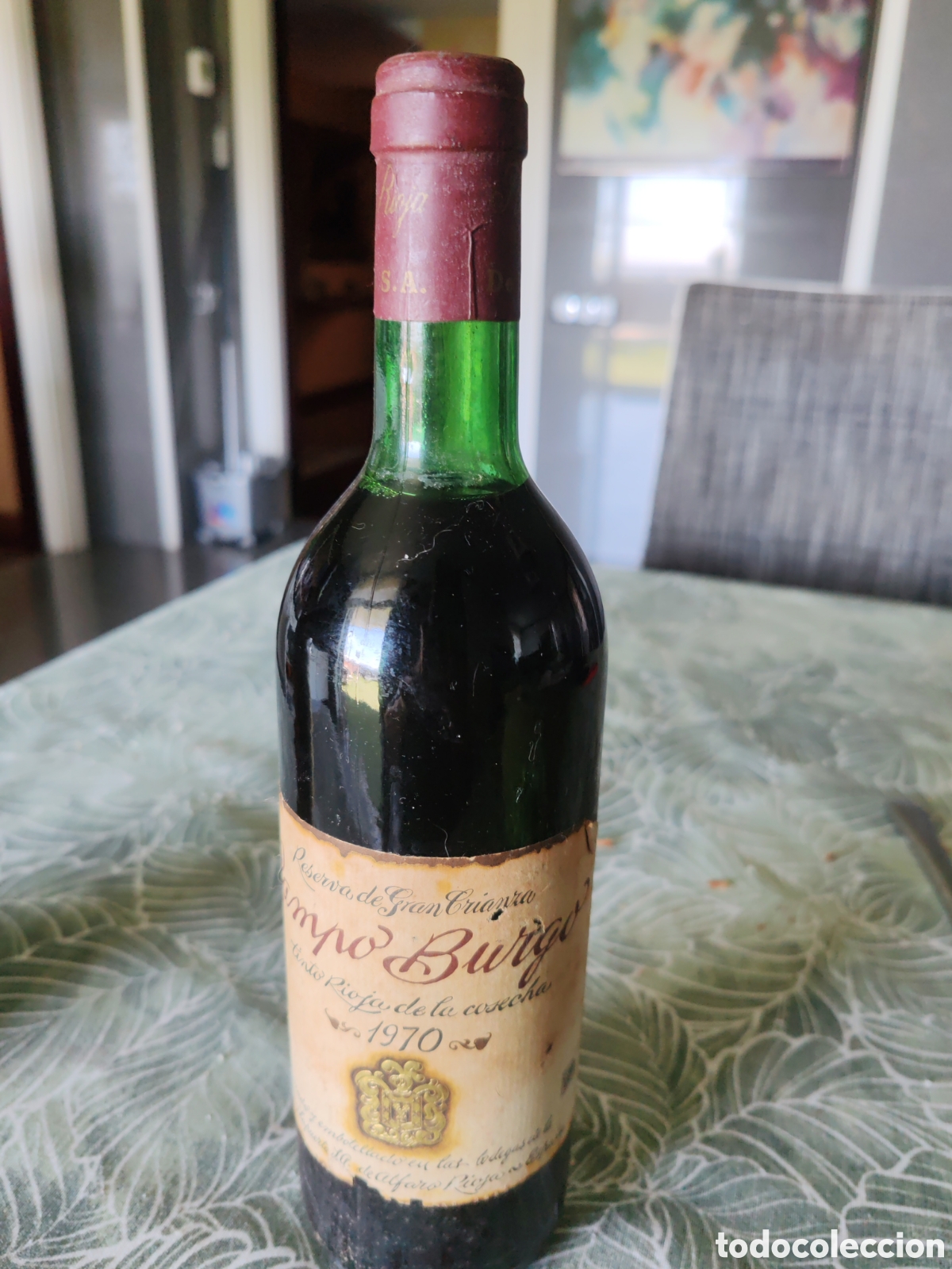Coleccionismo de vinos y licores: Campo Burgo Reserva gran Crianza tinto Rioja de la cosecha de 1970
