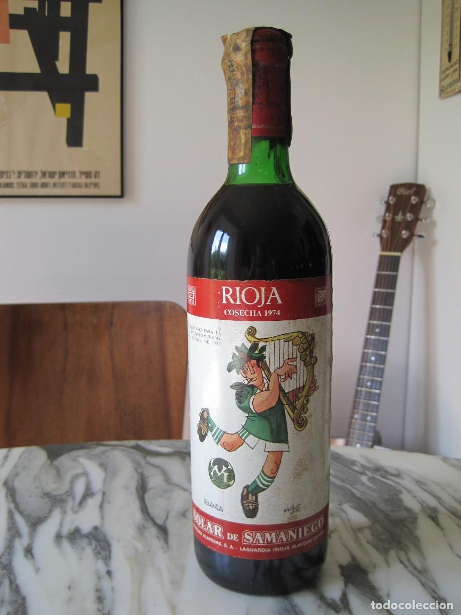 Coleccionismo de vinos y licores: BOTELLA DE VINO SOLAR DE SAMANIEGO - RIOJA COSECHA 1974 - MUNDIAL F&Uacute;TBOL 1982 - MINGOTE - IRLANDA