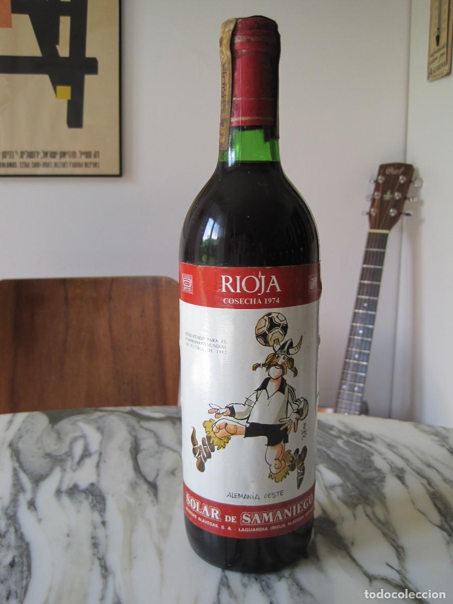 Coleccionismo de vinos y licores: BOTELLA DE VINO SOLAR DE SAMANIEGO - RIOJA COSECHA 1974 - MUNDIAL F&Uacute;TBOL 1982 - MINGOTE - ALEMANIA O