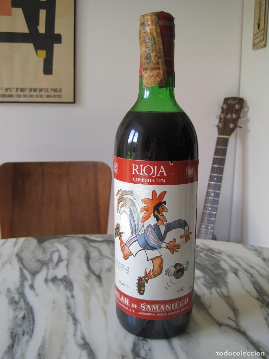 Coleccionismo de vinos y licores: BOTELLA DE VINO SOLAR DE SAMANIEGO - RIOJA COSECHA 1974 - MUNDIAL F&Uacute;TBOL 1982 - MINGOTE - FRANCIA