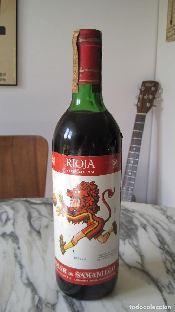 Coleccionismo de vinos y licores: BOTELLA DE VINO SOLAR DE SAMANIEGO - RIOJA COSECHA 1974 - MUNDIAL F&Uacute;TBOL 1982 - MINGOTE - B&Eacute;LGICA