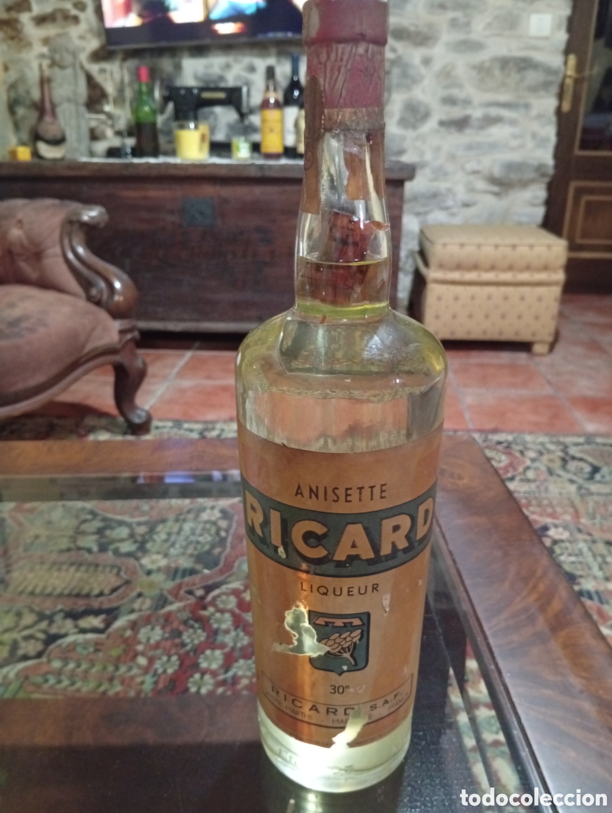 Coleccionismo de vinos y licores: Botella Anisette Ricard Marseille