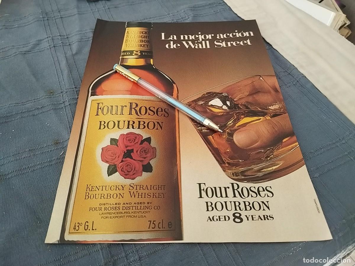 Coleccionismo de vinos y licores: WHISKY FOUR ROSES BOURBON ANUNCIO PUBLICIDAD REVISTA 1988 BONITO PARA ENMARCAR