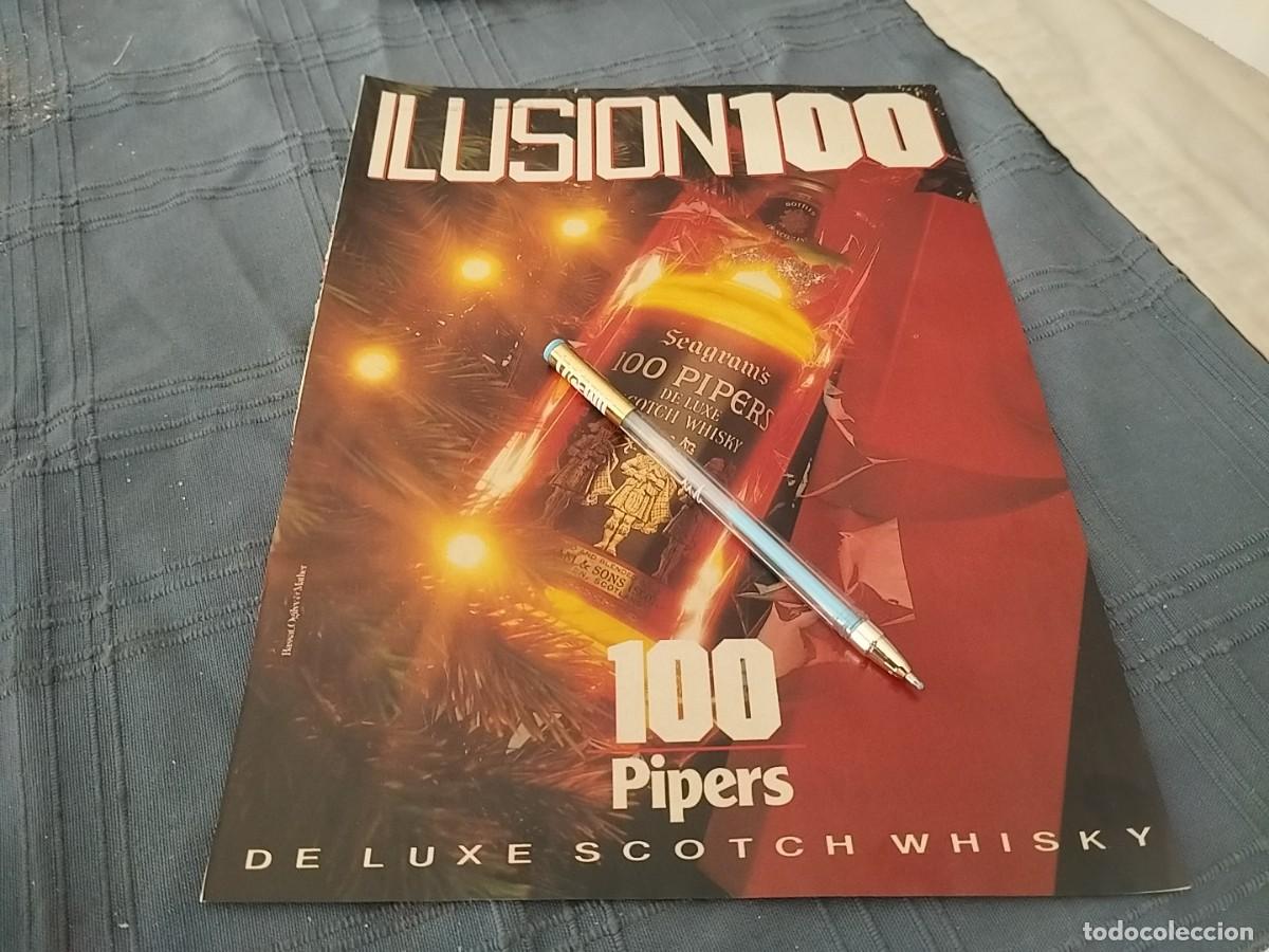 Coleccionismo de vinos y licores: WHISKY 100 PIPERS LUXE ANUNCIO PUBLICIDAD REVISTA 1988 BONITO PARA ENMARCAR