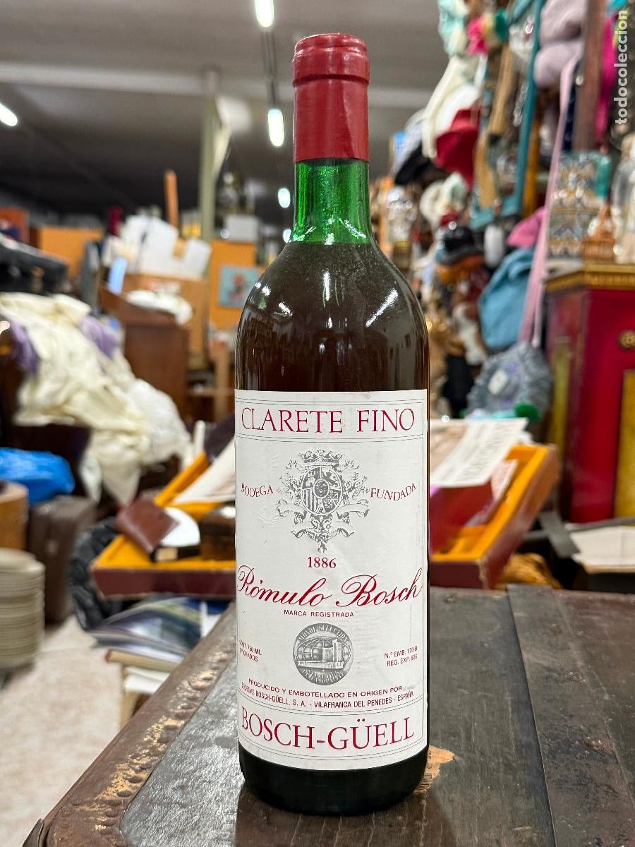 Coleccionismo de vinos y licores: Antigua botella de vino .CLARETE FINO ROMULO BOSCH. BOSCH-G&Uuml;ELL. Vilafranca del Penedes