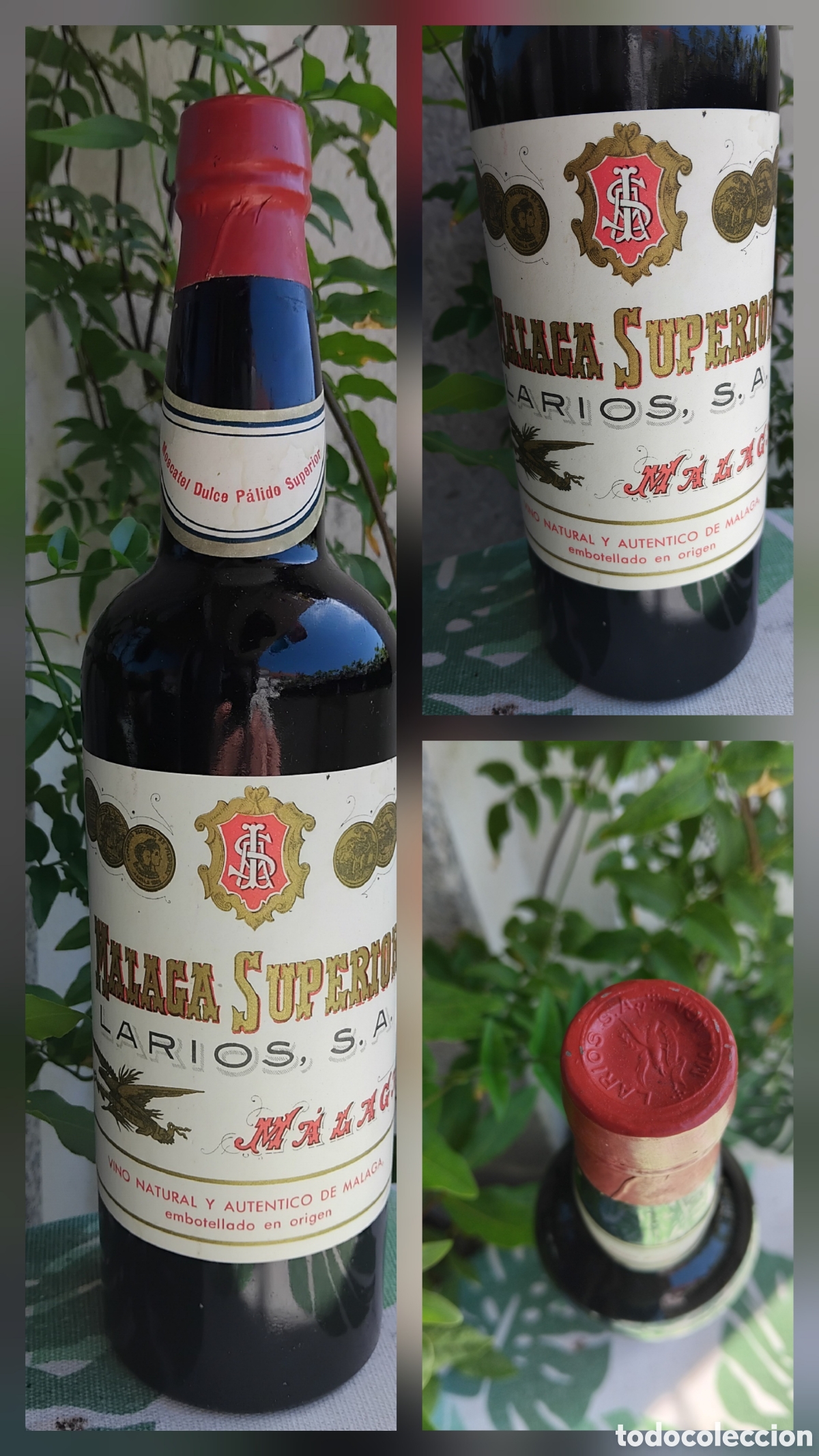 Coleccionismo de vinos y licores: Botella vino m&aacute;laga superior Larios S.A. -M&aacute;laga