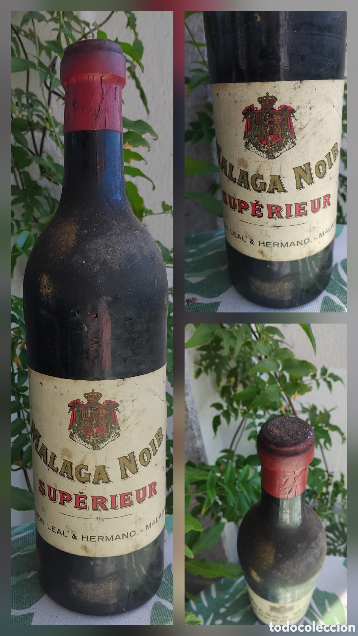 Coleccionismo de vinos y licores: Botella vino m&aacute;laga noir superior de Ram&oacute;n Leal y Hno. M&aacute;laga