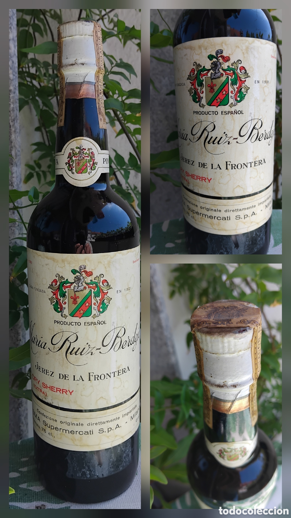 Coleccionismo de vinos y licores: Botella vino Palencia dry sherry de MARIA RUIZ BERDEJO-Jerez