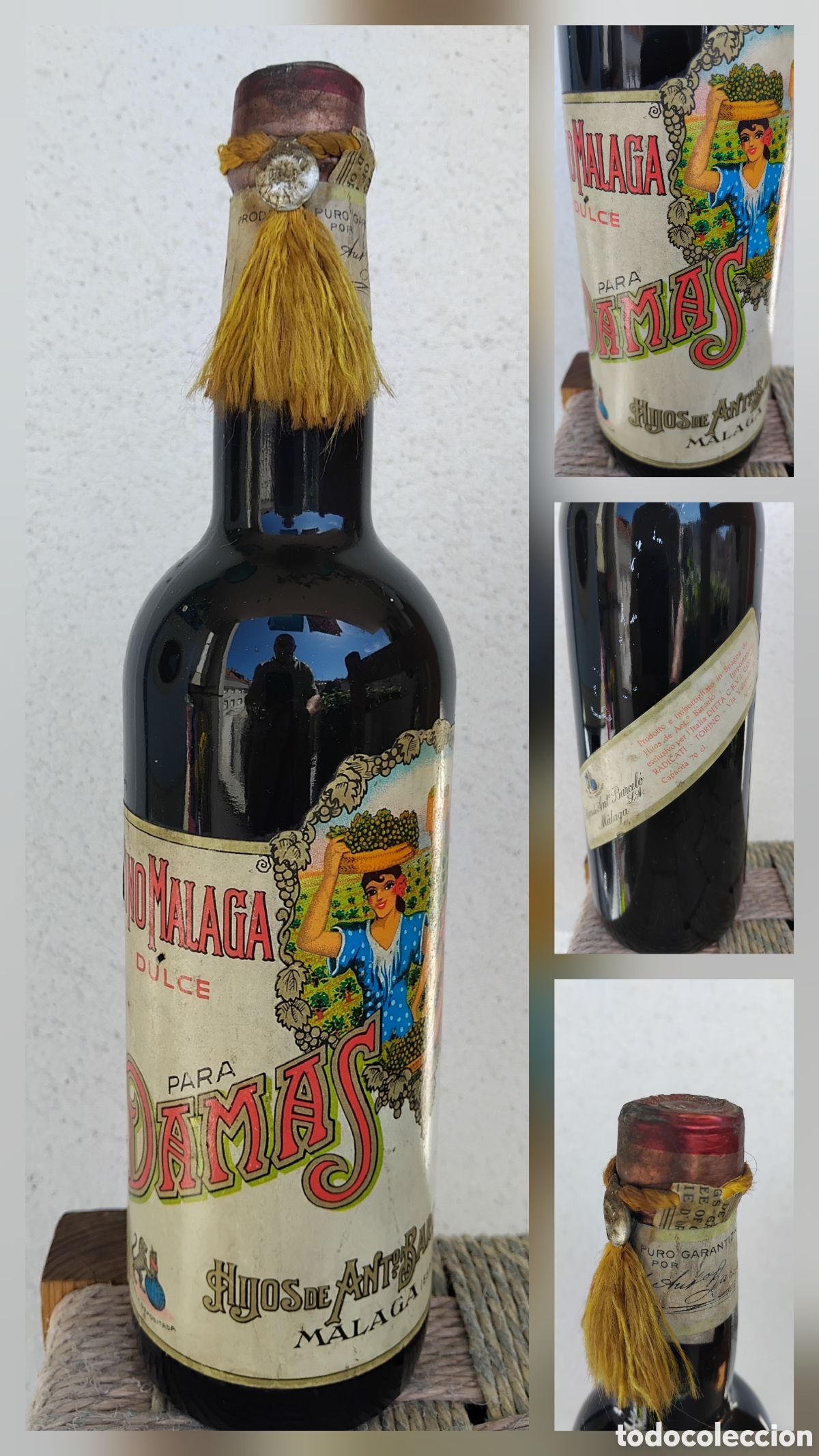Coleccionismo de vinos y licores: Botella vino m&aacute;laga dulce para damas de Hijos de Ant. Barcel&oacute;-M&aacute;laga
