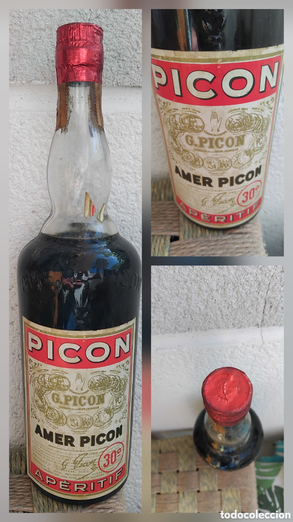 Coleccionismo de vinos y licores: Botella licor aperitivo Amer Picon. 30&deg;