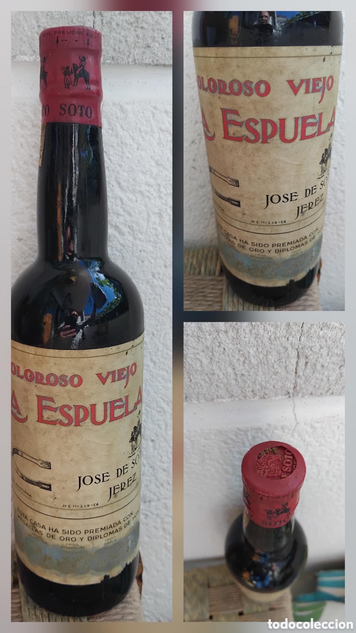 Coleccionismo de vinos y licores: Botella vino oloroso viejo LA ESPUELA de bodegas Jos&eacute; Soto de Jerez