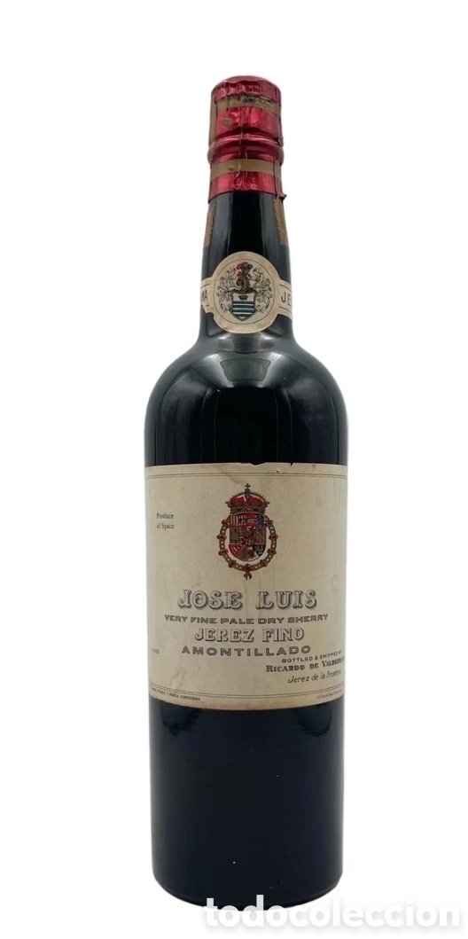 Coleccionismo de vinos y licores: Botella vino jerez amontillado JOSENLUIS de bodegas Ricardo Valderrama-Jerez