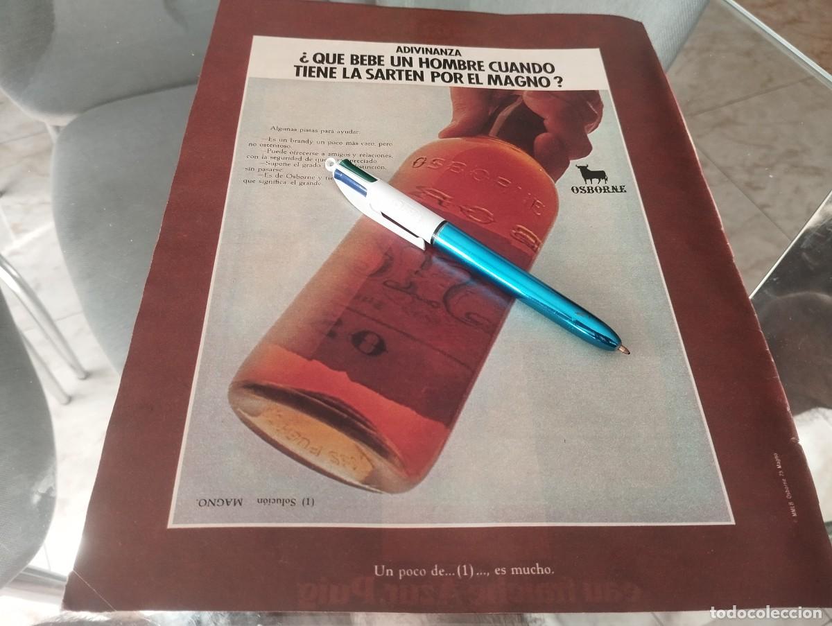 Coleccionismo de vinos y licores: BRANDY OSBORNE REVERSO EAU FRAICHE AZUR DE PUIGANUNCIO PUBLICIDAD REVISTA 1975 BONITO PARA ENMARCAR