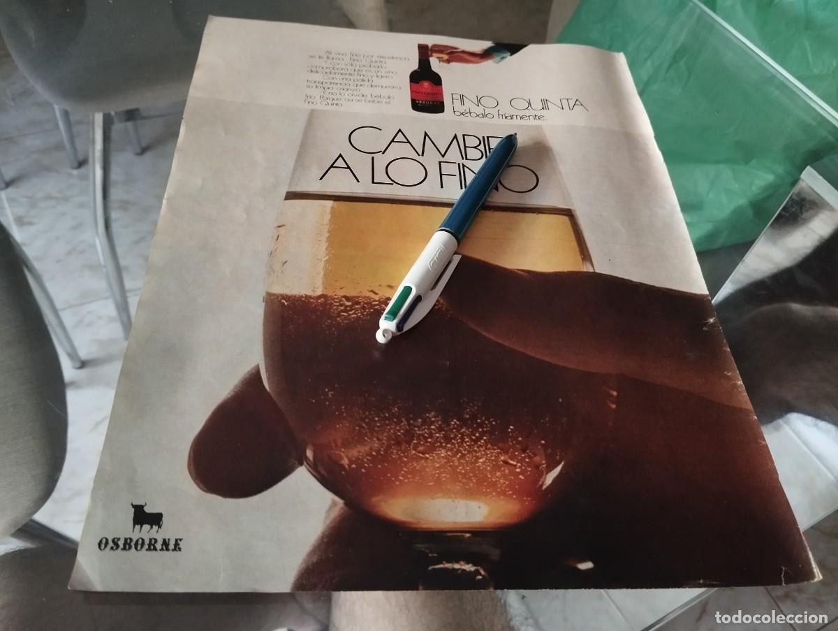 Coleccionismo de vinos y licores: VINO AMONTILLADO QUINTA FINO DE OSBORNE ANUNCIO PUBLICIDAD REVISTA 1975 BONITO PARA ENMARCAR