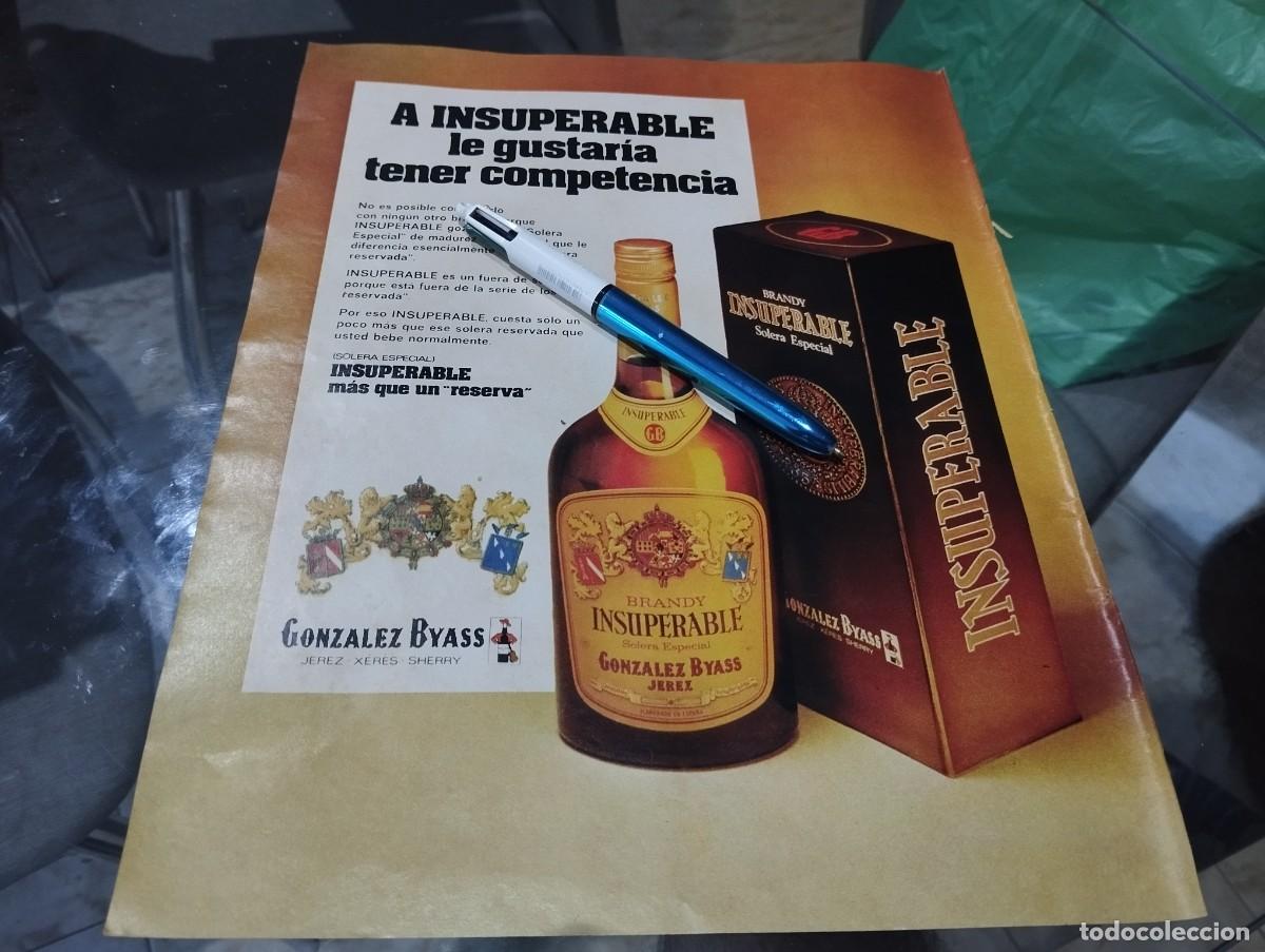 Coleccionismo de vinos y licores: BRANDY INSUPERABLE REVERSO PLUMA ESTILOGR&Aacute;FICA DUPONT ANUNCIO PUBLICIDAD REVISTA 1975