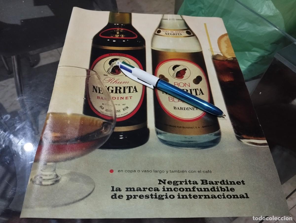 Coleccionismo de vinos y licores: RON NEGRITA BARDINET REVERSO MECHERO ENCENDEDOR SILVER MATCH ANUNCIO PUBLICIDAD REVISTA 1975