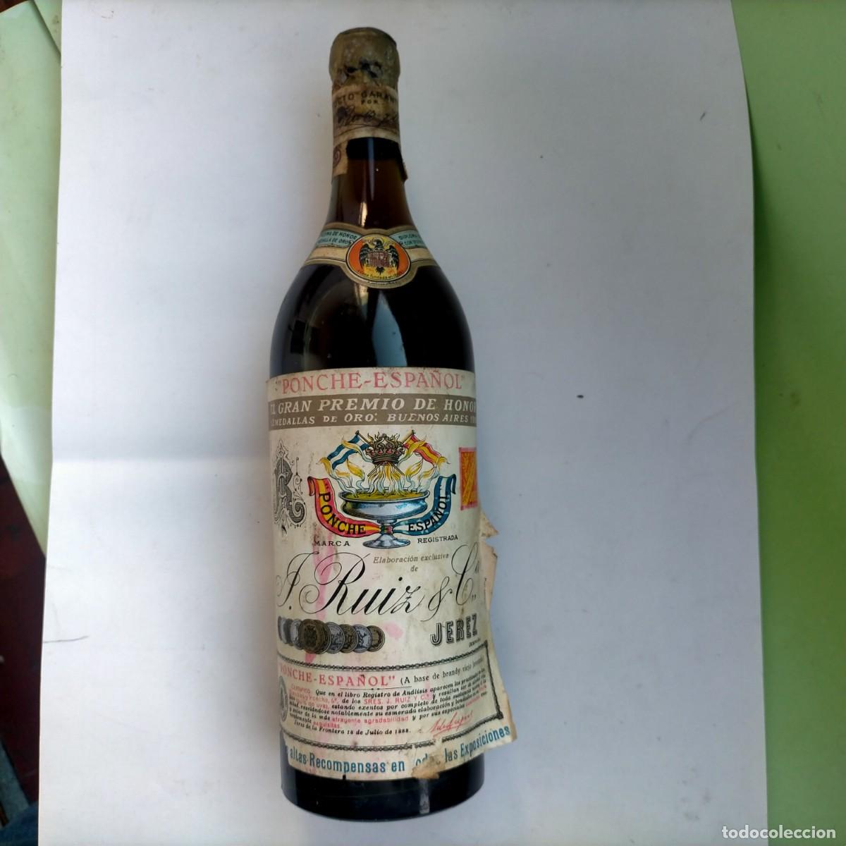 Coleccionismo de vinos y licores: BOTELLA PONCHE ESPA&Ntilde;OL CON ESCUDO FRANQUISTA - SIN ABRIR