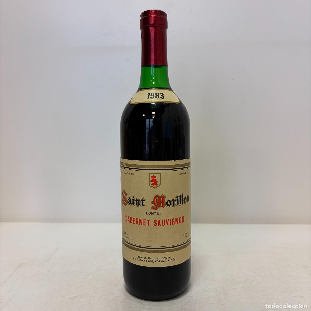 Coleccionismo de vinos y licores: Vino: 1983 Saint Morillon Cabernet Sauvignon, Licores Mitjans S.A. (Lontue, Chile)