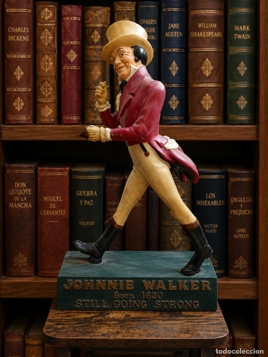 Coleccionismo de vinos y licores: Johnny Walker figura 75 cm a&ntilde;os 50 TAMA&Ntilde;O GRANDE