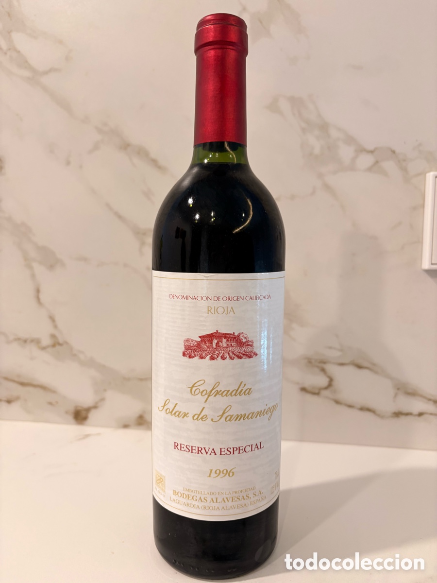 Coleccionismo de vinos y licores: Vino Cofrad&iacute;a Solar de Samaniego Reserva Especial 1996