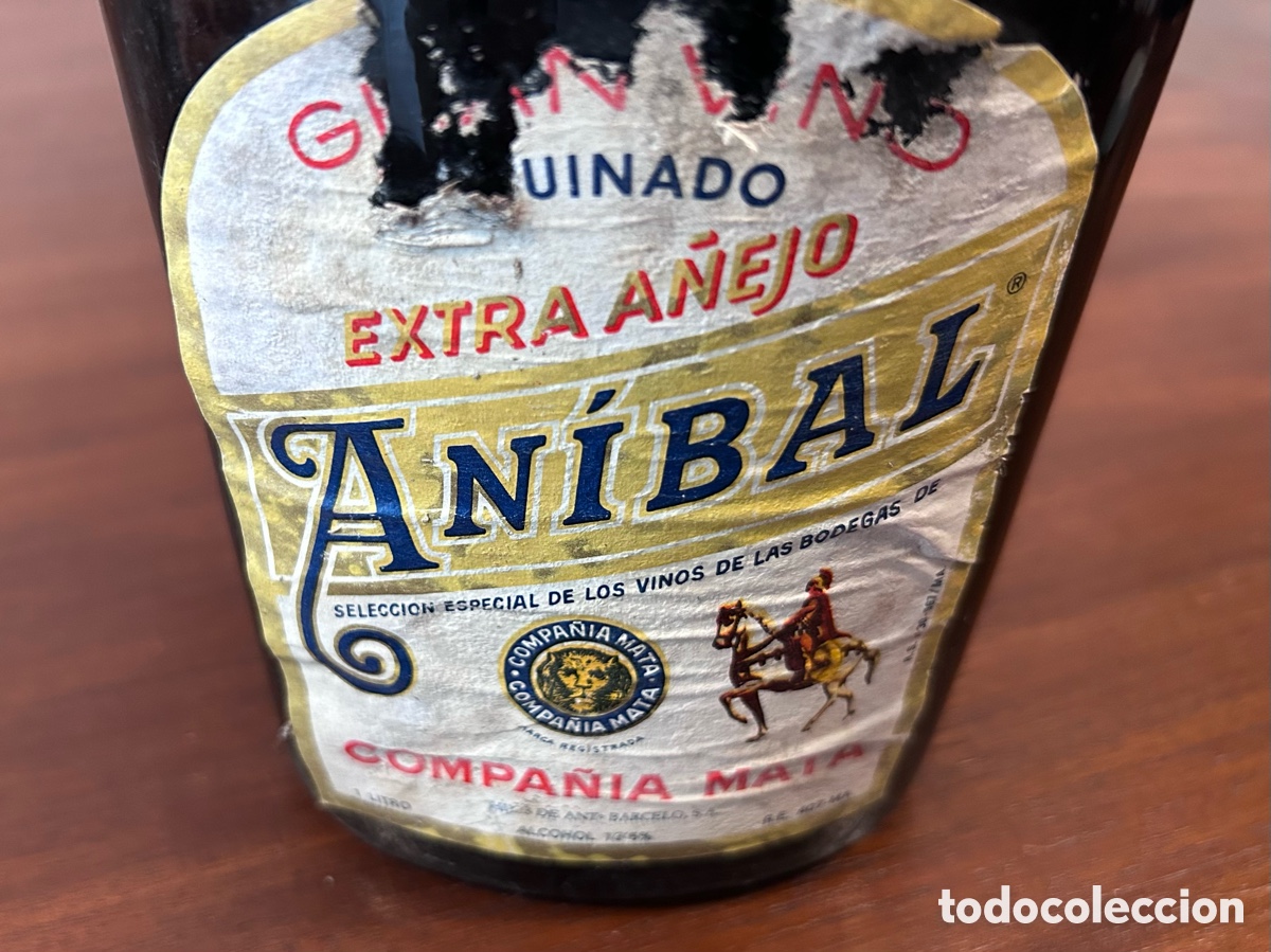 Coleccionismo de vinos y licores: ANTIGUA BOTELLA DE VINO QUINADO EXTRA A&Ntilde;EJO AN&Iacute;BAL. M&Aacute;LAGA. SIN ABRIR