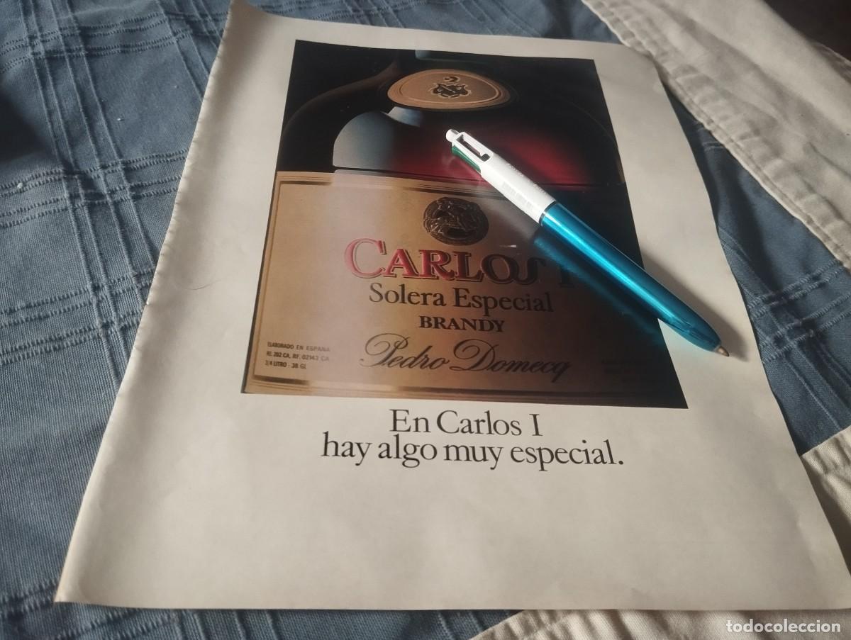 Coleccionismo de vinos y licores: CARLOS I BRANDY SOLERA ESPECIAL PEDRO DOMECQ ANUNCIO PUBLICIDAD REVISTA 1989 BONITO PARA ENMARCAR