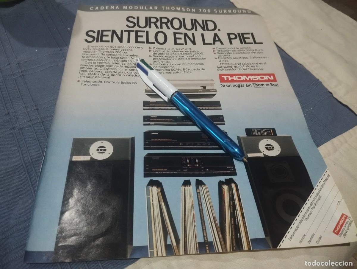 Coleccionismo de vinos y licores: THOMSON 706 SURROUND CADENA MUSICA HIFI ANUNCIO PUBLICIDAD REVISTA 1989 BONITO PARA ENMARCAR