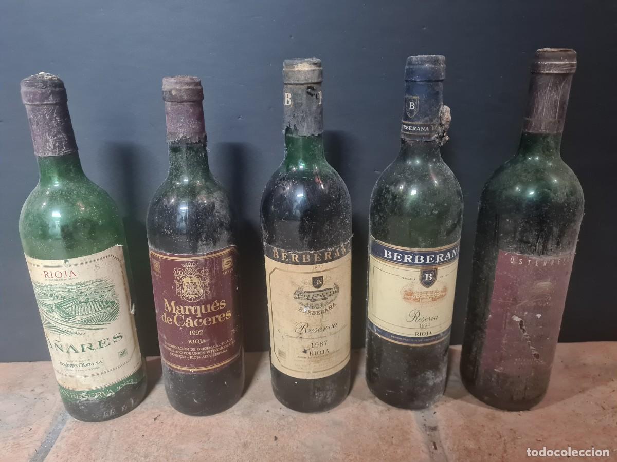 Coleccionismo de vinos y licores: Lote 6 Botellas Vino Antiguo Rioja, Catalunya y Austria - Para Decoraci&oacute;n / Atrezo