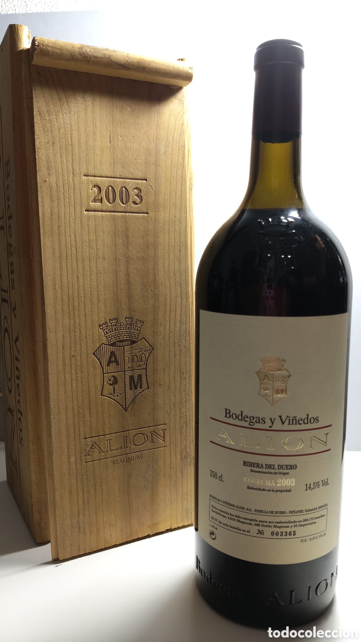 Coleccionismo de vinos y licores: Vino Alion 2003 magnum Caja original