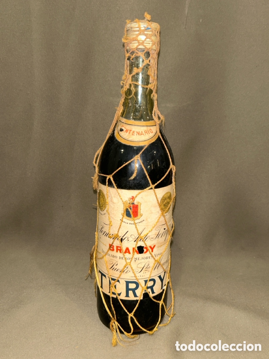 Coleccionismo de vinos y licores: BOTELLA DE BRANDY CENTENARIO FERNANDO A.DE TERRY PUERTO DE STA MAR&Iacute;A IMP 4 PTAS *LLENA, SIN ABRIR*