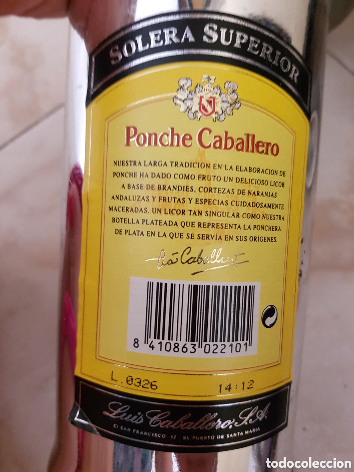 Coleccionismo de vinos y licores: Licor Ponche Caballero Antigua