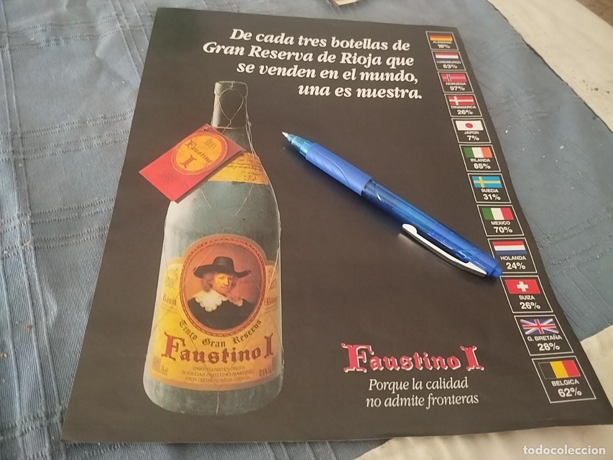 Coleccionismo de vinos y licores: FAUSTINO I VINO RIOJA GRAN RESERVA ANUNCIO PUBLICIDAD REVISTA 1992 PARA ENMARCAR