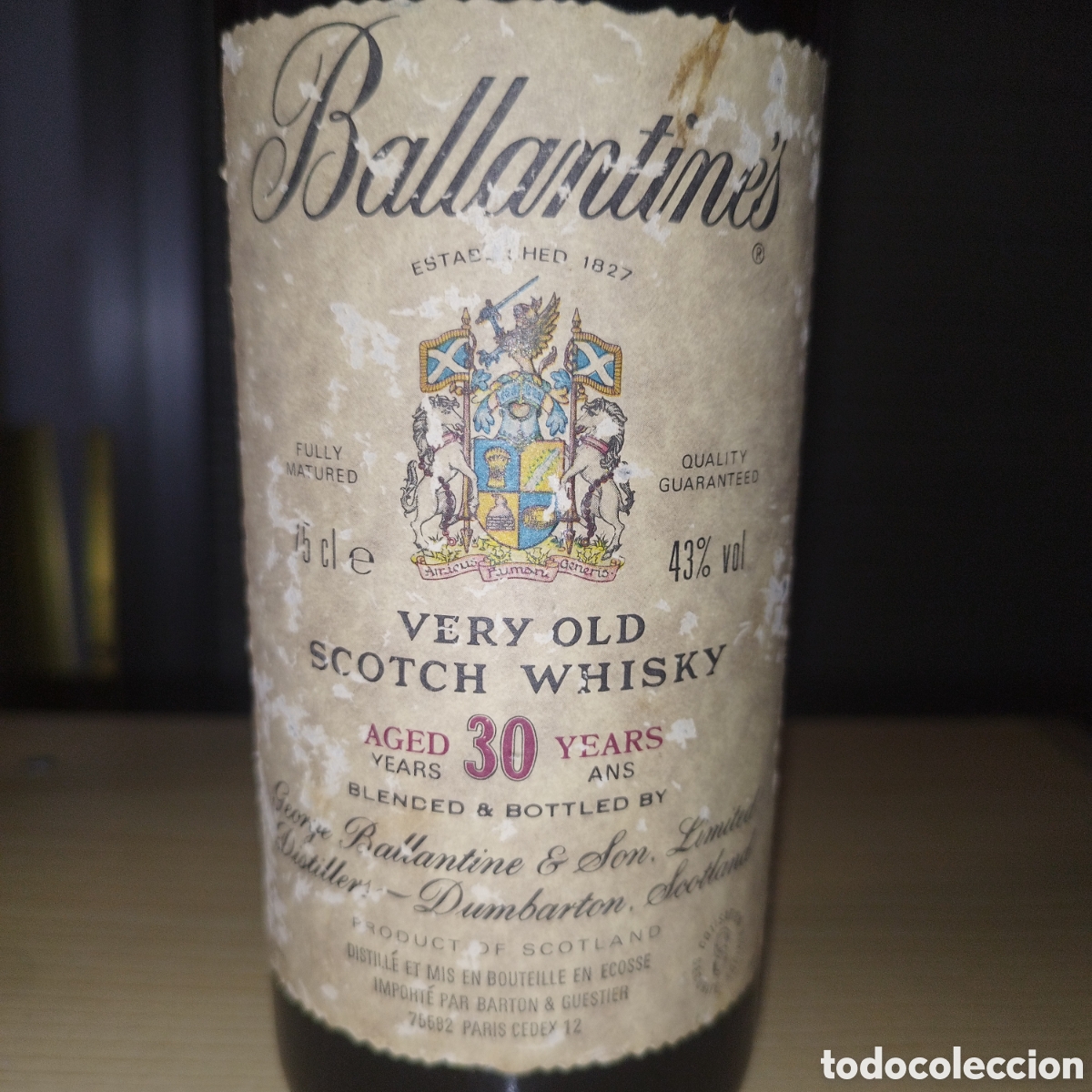 Coleccionismo de vinos y licores: Botella de whisky Ballantines de 30 a&ntilde;os