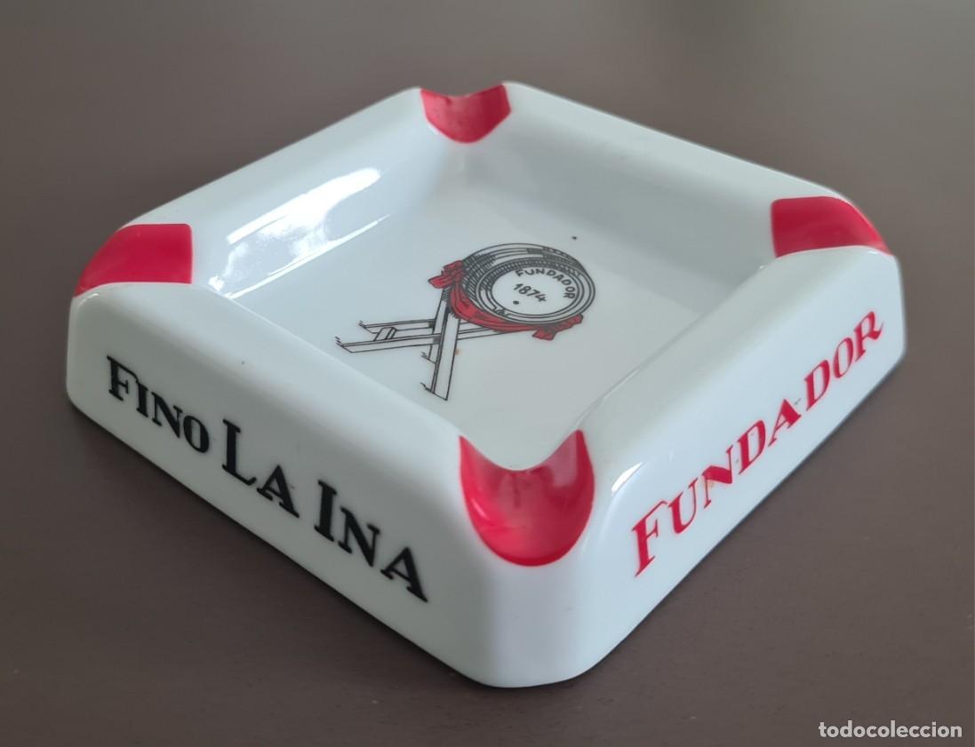 Coleccionismo de vinos y licores: CENICERO PORCELANA PUBLICIDAD FUNDADOR FINO LA INA. PEDRO DOMECQ, JEREZ