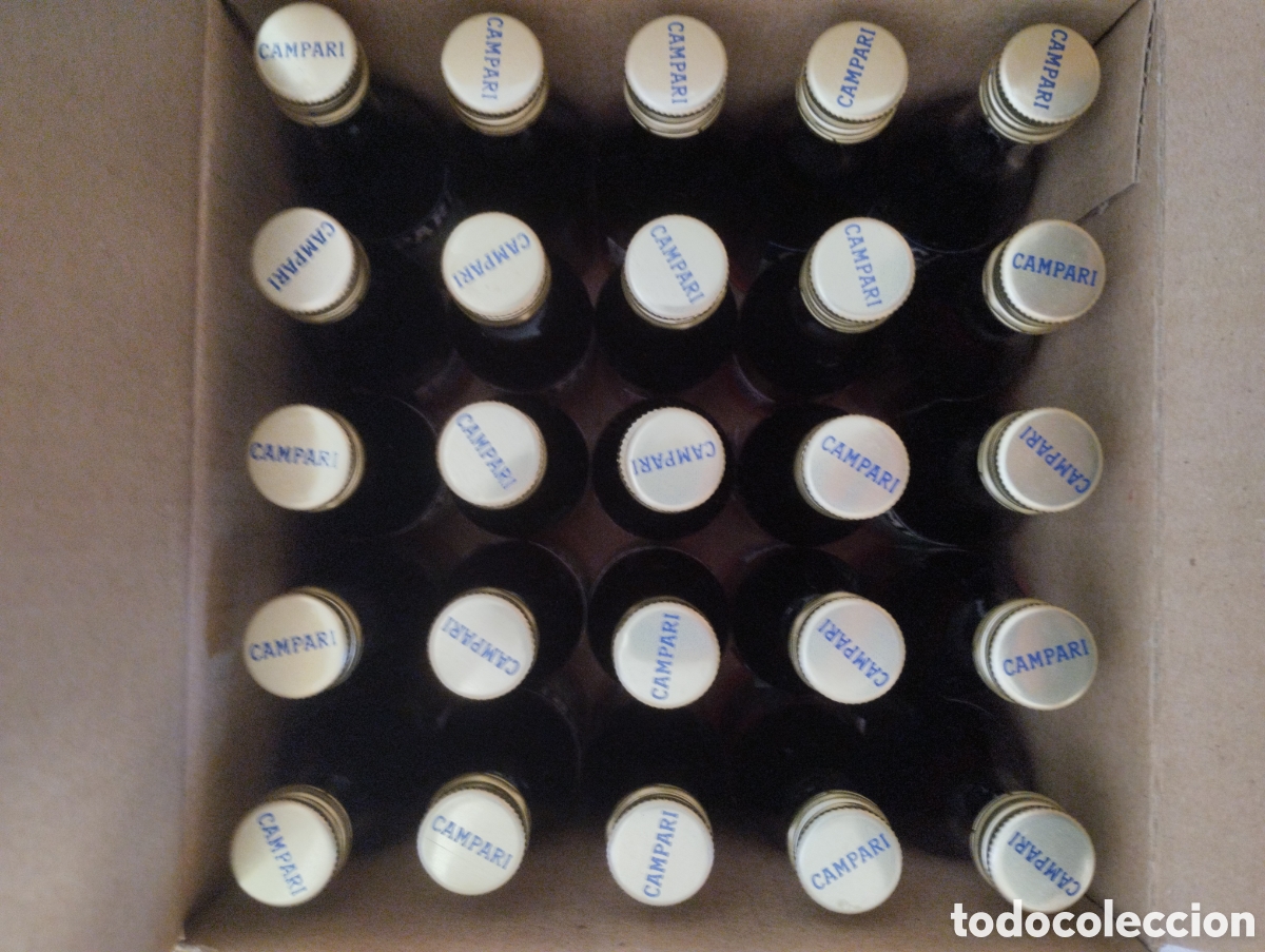 Coleccionismo de vinos y licores: Caja botellas miniatura Davide Campari Milano