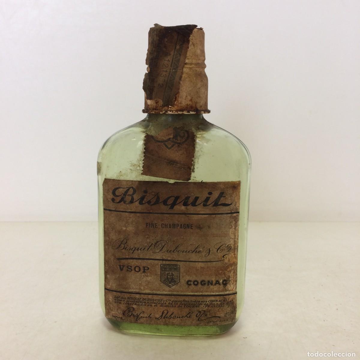 Coleccionismo de vinos y licores: Botellita: Cognac Bisquit VSOP Fine Champagne, Bisquit Dubouche's - Peque&ntilde;a Botella Vacia