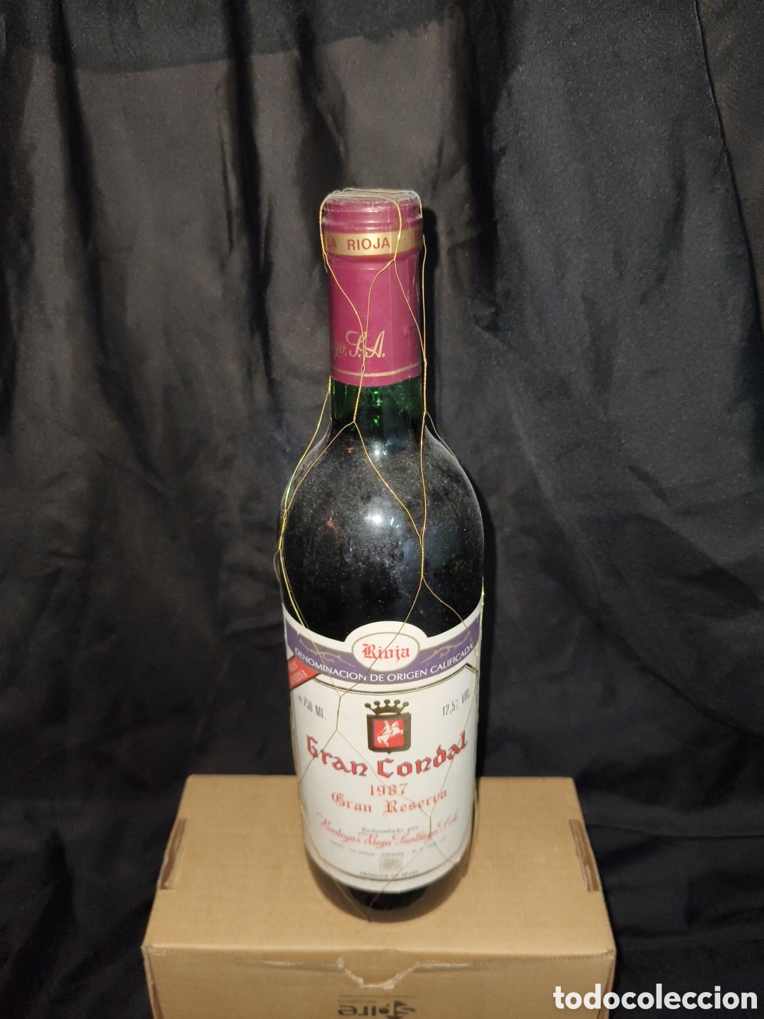 Coleccionismo de vinos y licores: Botella Rioja Gran Condal Gran reserva 1987 Bodegas Rioja Santiago S.A.