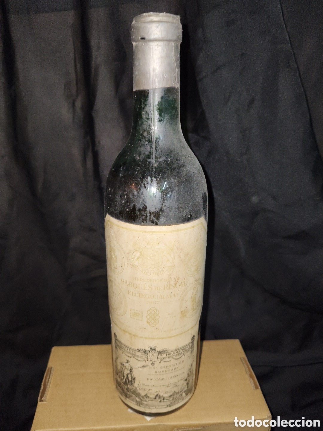 Coleccionismo de vinos y licores: Botella Marques del Riscal 1967