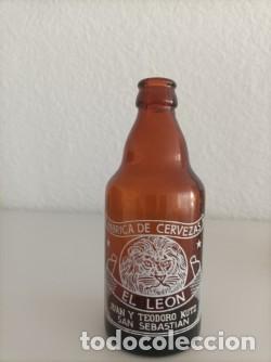 Coleccionismo de vinos y licores: Antigua botella cervezas el Leon
