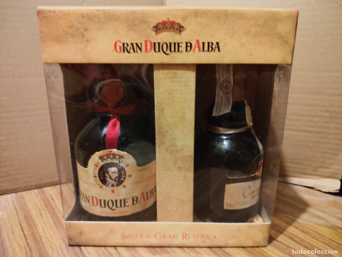 Coleccionismo de vinos y licores: Estuche antiguo Gran Duque de Alba Solera Gran Reserva con miniatura Crema de Alba