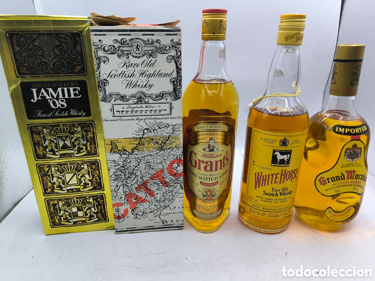 Coleccionismo de vinos y licores: 5 Botellas Whisky 75 CL . Catto, Grant's,White Horse,Grand Macnish, Jamie 08
