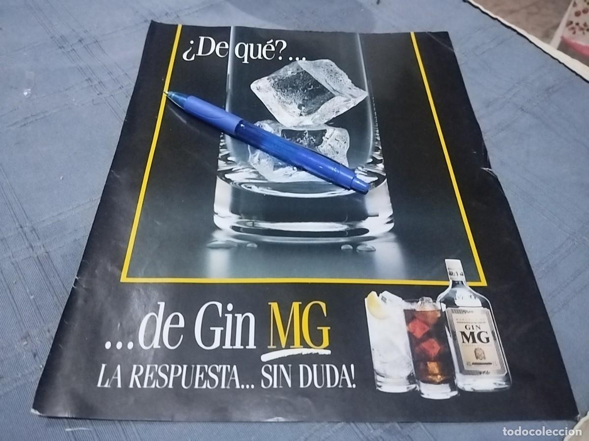 Coleccionismo de vinos y licores: GINEBRA GIN MG ANUNCIO PUBLICIDAD REVISTA 1989 BONITO PARA ENMARCAR