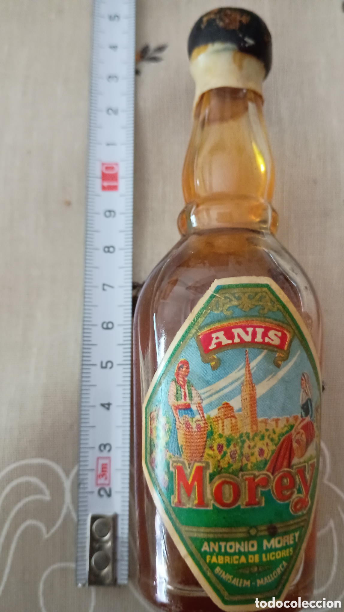 Coleccionismo de vinos y licores: Antigua botellita an&iacute;s Morey