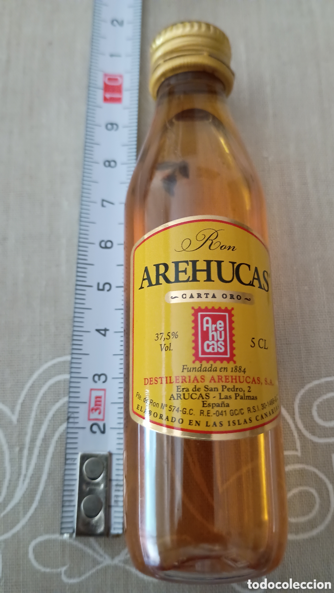 Coleccionismo de vinos y licores: Botellita ron Arehucas