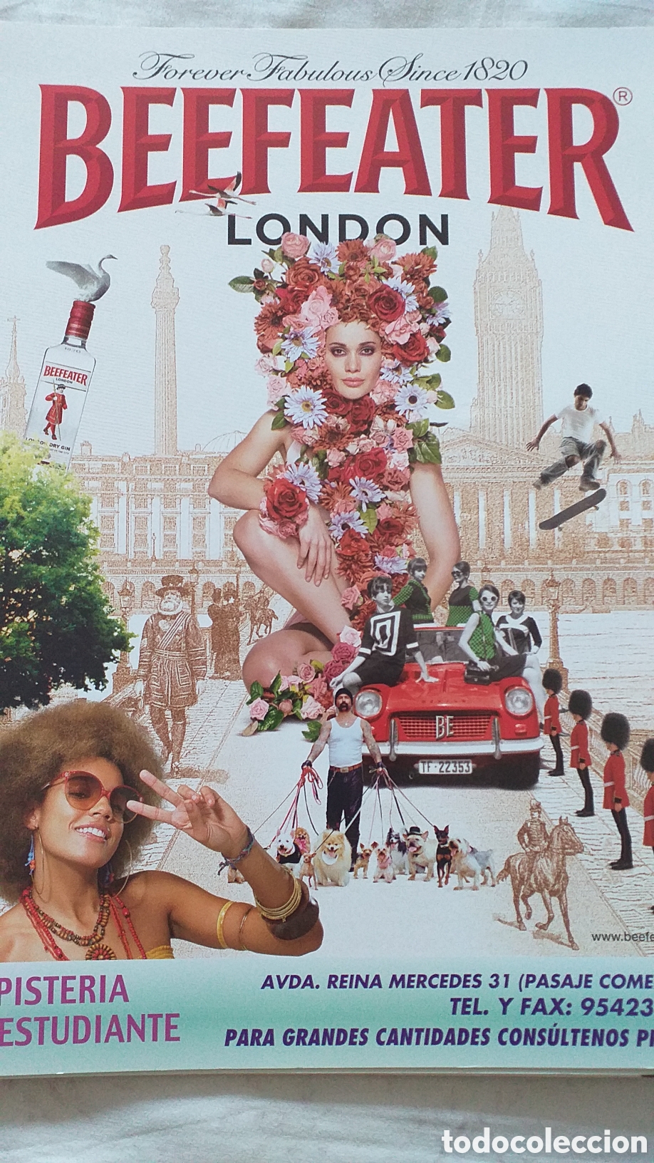 Coleccionismo de vinos y licores: Carpeta portafolios, publicidad BEEFEATER. LONDON. Nueva.