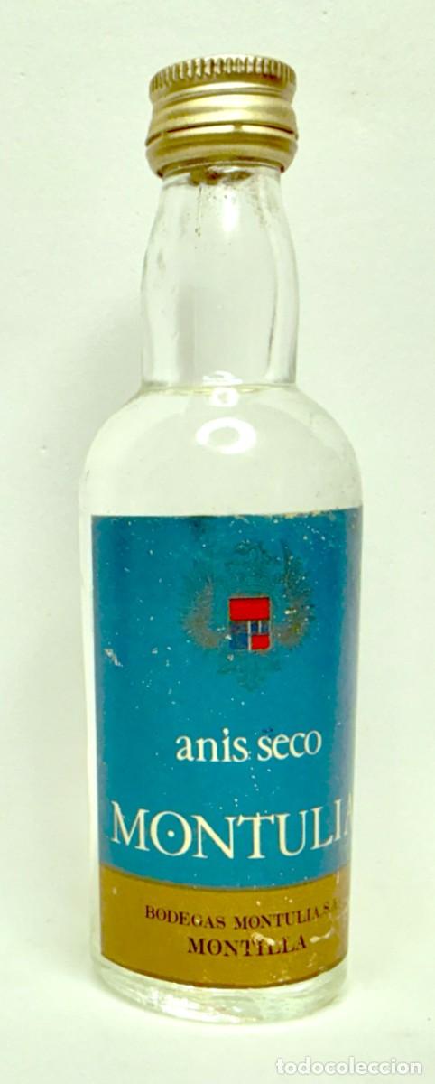 Coleccionismo de vinos y licores: BOTELLIN ANIS SECO MONTULIA