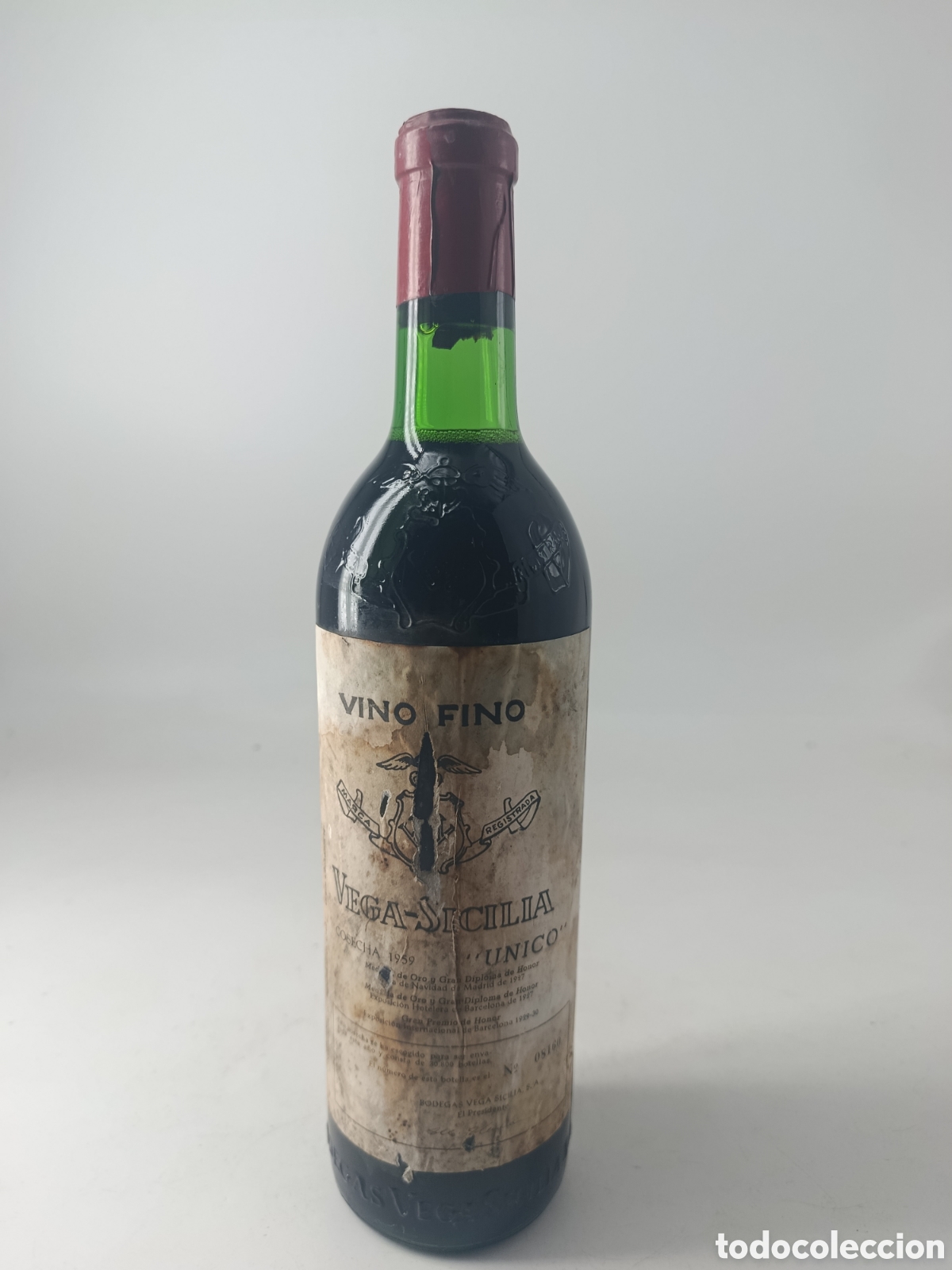 Coleccionismo de vinos y licores: Vino Vega Sicilia con c&aacute;psula abierta