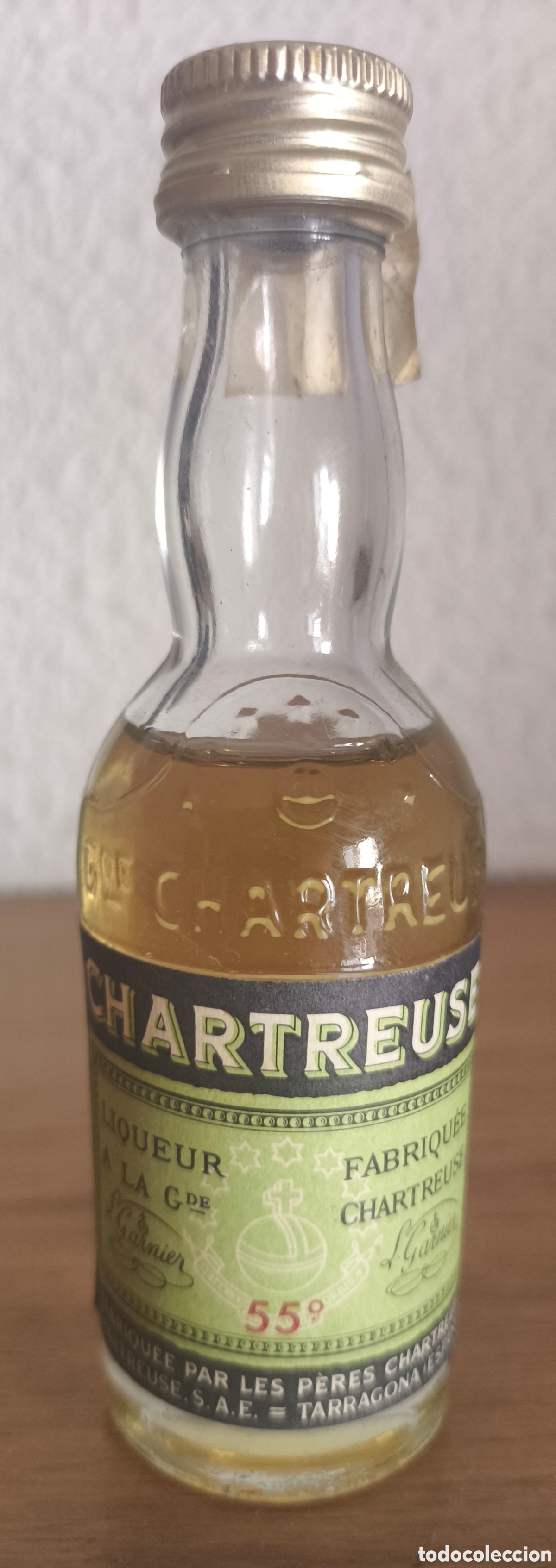 Coleccionismo de vinos y licores: CHARTREUSE LICOR BOTELLITA SELLO 50 C&Eacute;NTIMOS