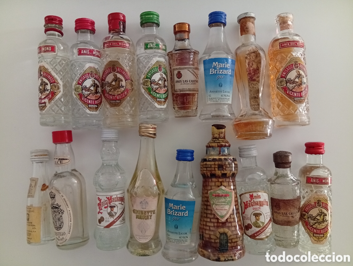 Coleccionismo de vinos y licores: Miniaturas de botellas de An&iacute;s